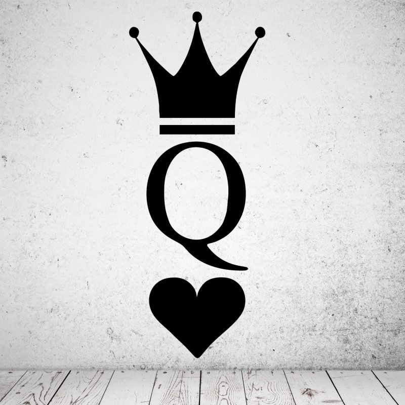 Preview: 46205 König Dame Herz Wandaufkleber